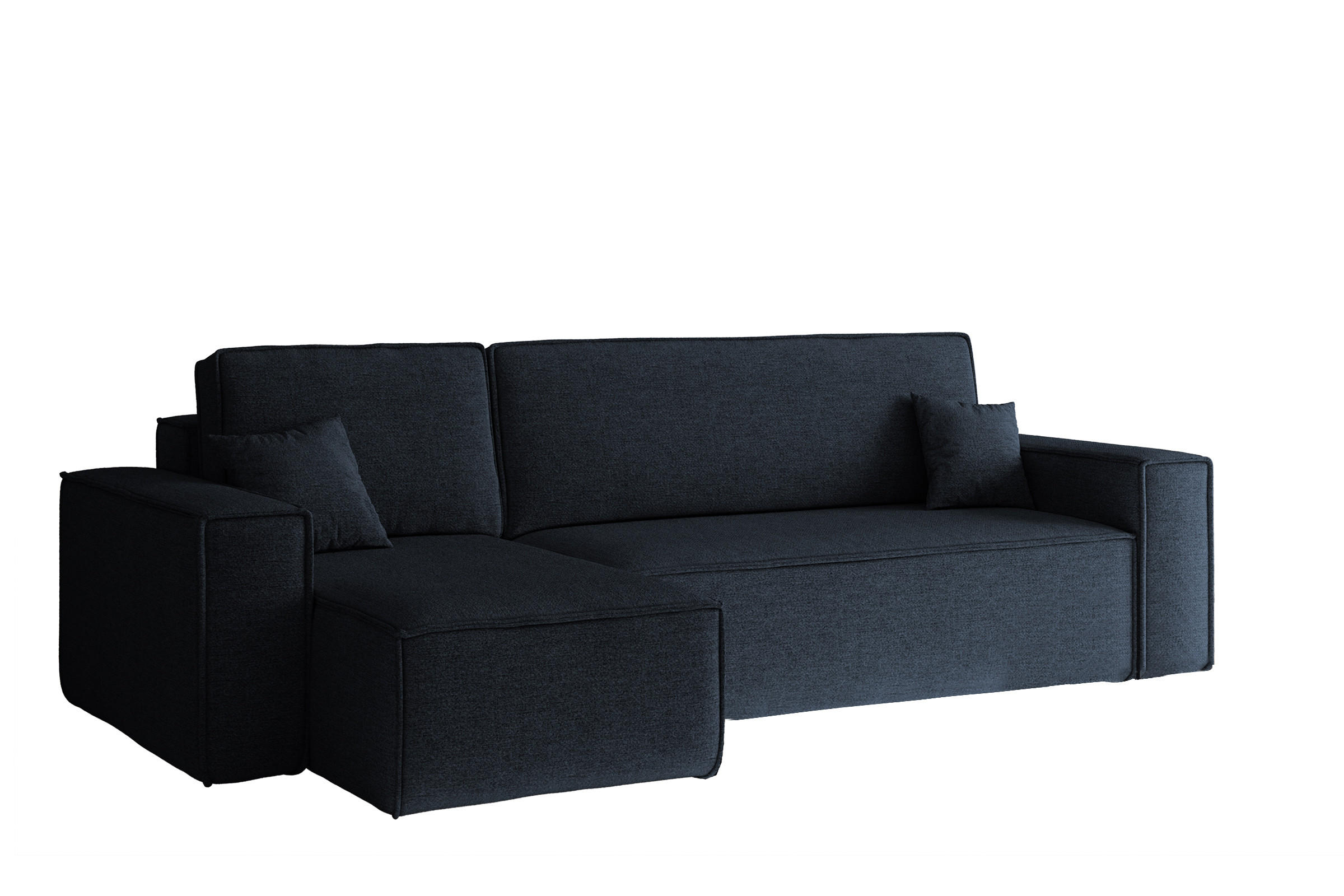 ECKSOFA, Best L-Form, Stoff Neve, Dunkelblau, Links - Dunkelblau, Holz (142/244cm) - Kaiser Möbel