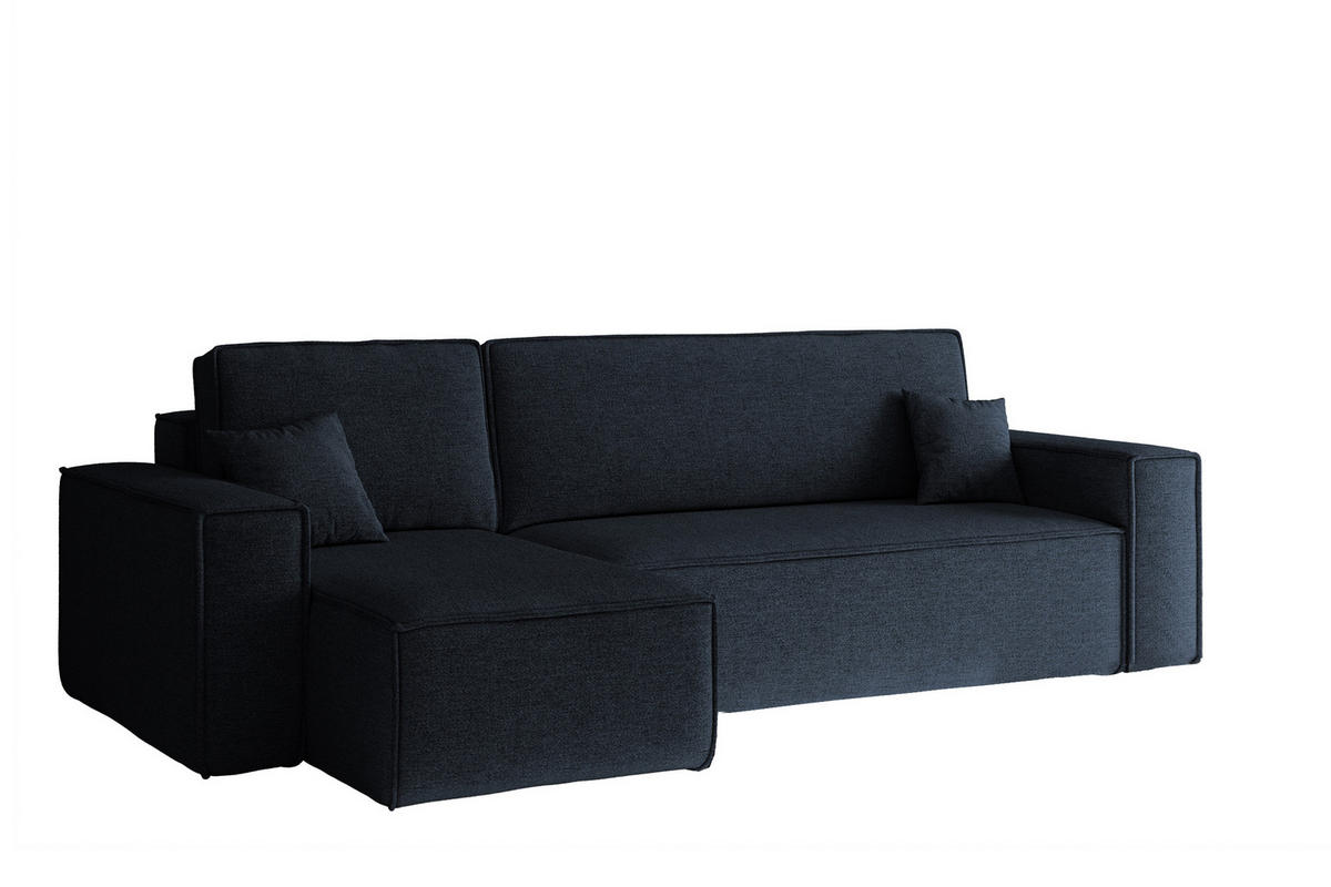 ECKSOFA, Best L-Form, Stoff Neve, Dunkelblau, Links - Dunkelblau, Holz (142/244cm) - Kaiser Möbel