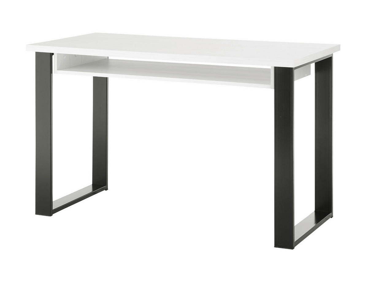 SCHREIBTISCH weiß Pinie, anthrazit Landhaus, Laptoptisch für Homeoffice und Büro - Anthrazit/Weiß, Holzwerkstoff/Metall (125/60/76cm) - Furn.Design