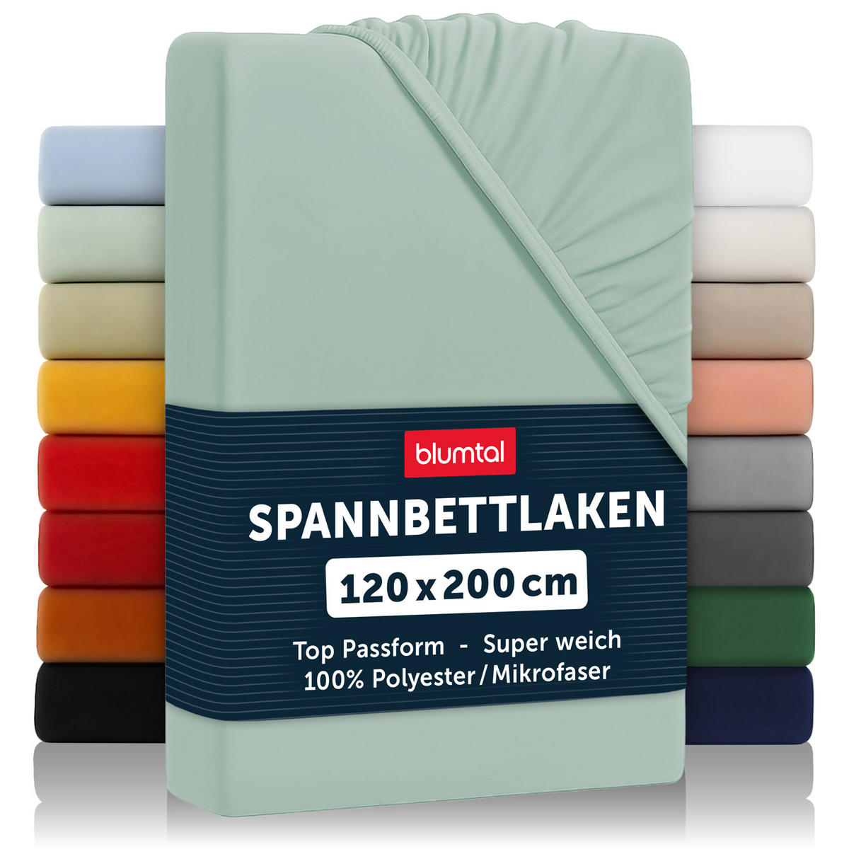 SPANNBETTLAKEN 2er-Set 120/200/30 cm Grün - Grün, Textil (120/200cm) - Blumtal