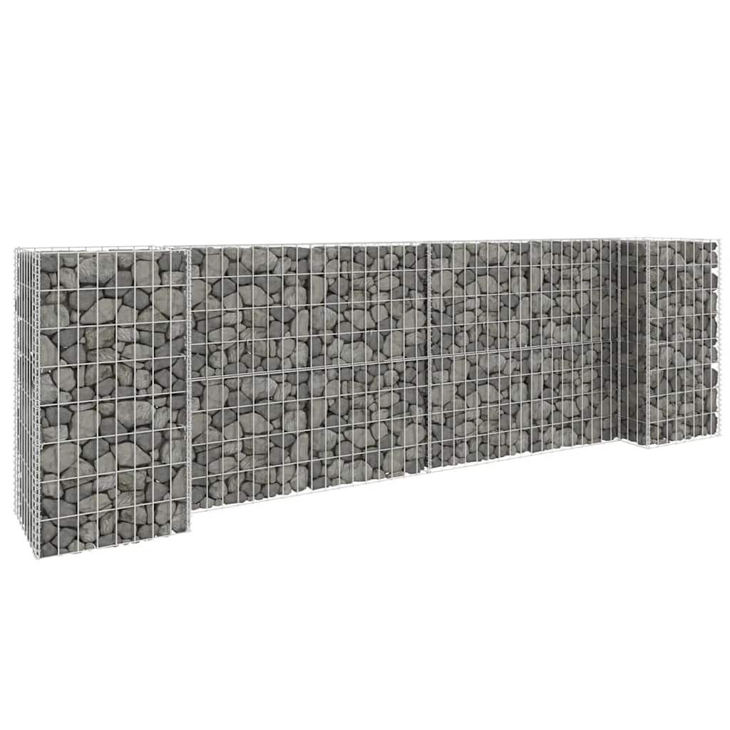 H-FÖRMIGER Gabionen-Pflanzkorb Stahldraht 260x40x80 cm - Silberfarben, Metall (260/80/40cm)