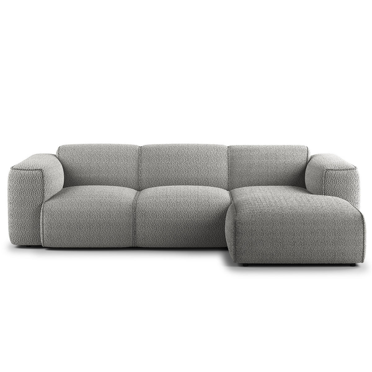 3-SITZER ECKSOFA mit Longchair - Schwarz/Grau, Kunststoff/Textil (251/173cm) - home24