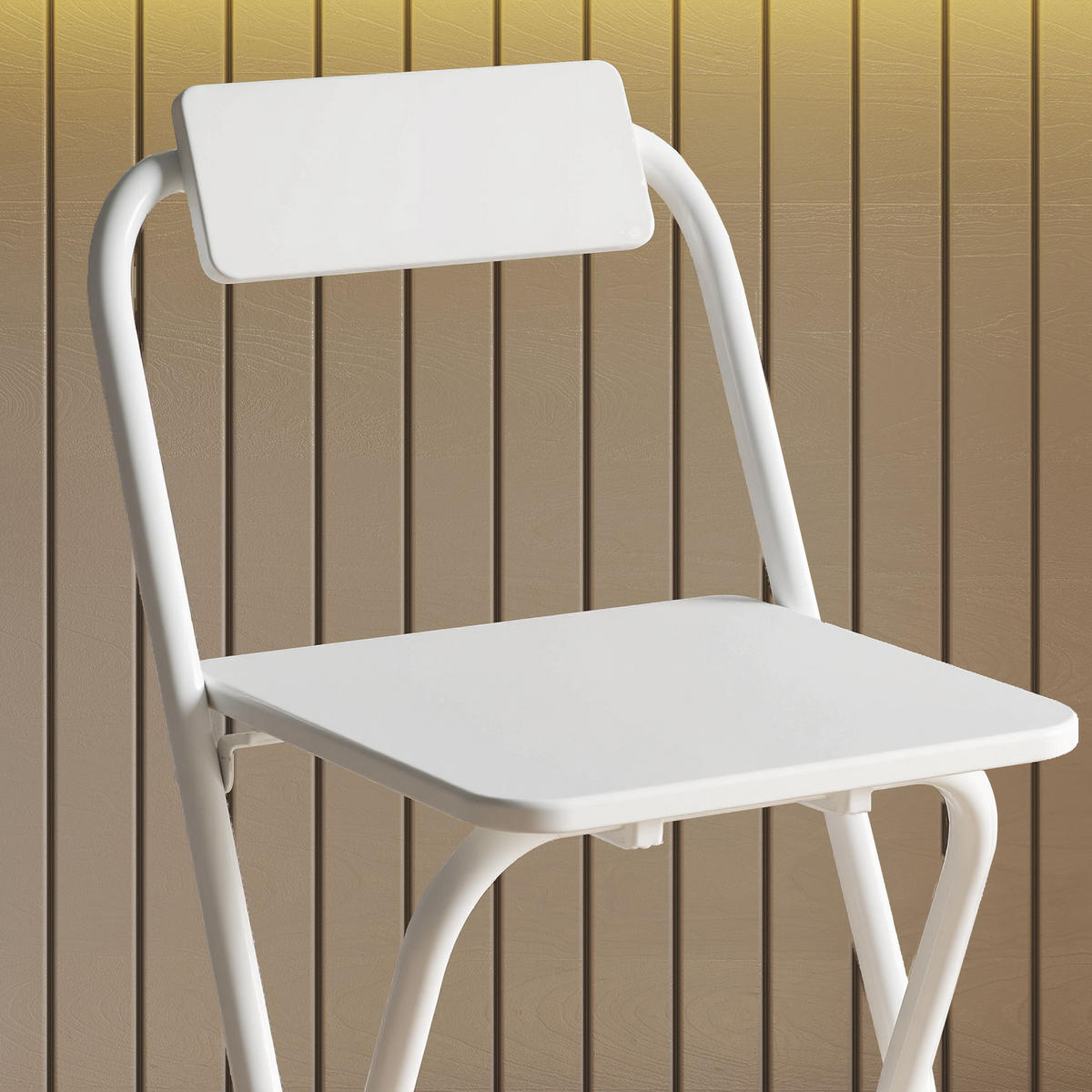 BARHOCKER 2er-Set DE-08048 klappbar mit Lehne und Fußstütze Weiß - Weiß, Metall (37/87/45cm) - ComfortXL