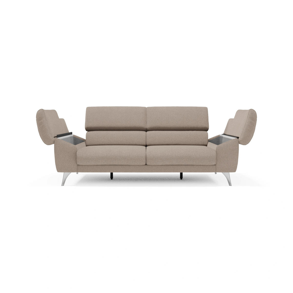 LINEARSOFA Donatello - Graubraun, Metall (183/76/102cm) - Divani.store