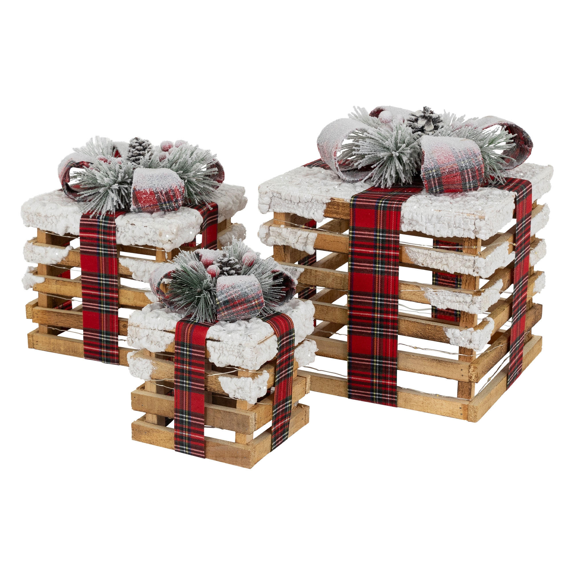 WEIHNACHT Geschenkset - Braun, Holz (26/28/26cm) - ECD-Germany