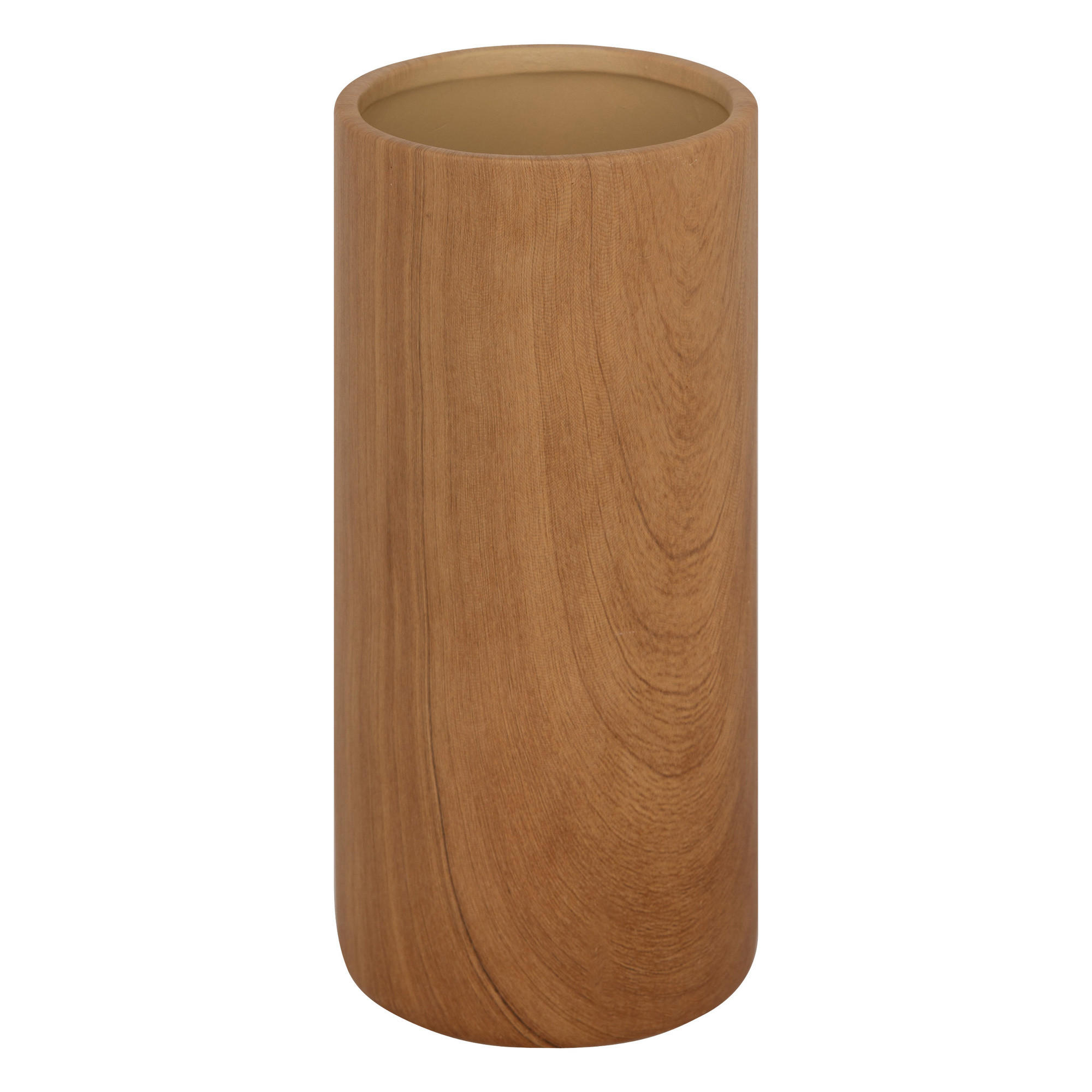 KERAMIKVASE Holzoptik Sao 9,5/9,5/20 cm - Braun, Keramik (20cm) - Atmosphera Createur d´interieur