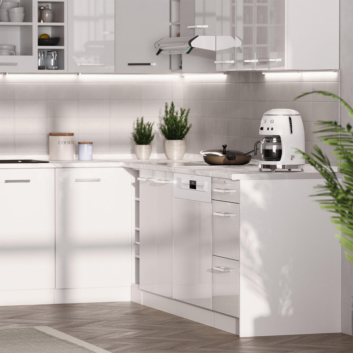 SEITENBLENDEN FÜR DEN UNTERSCHRANK R-Line Weiß 2er Set - Weiß, Holzwerkstoff (57/81.2/1.6cm) - Vicco