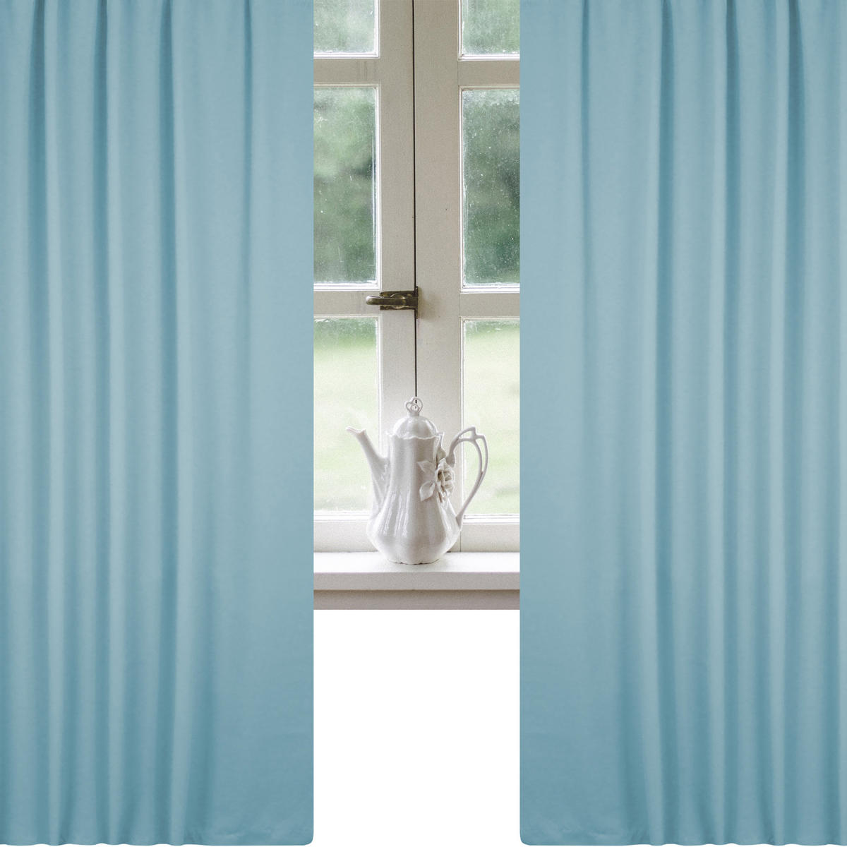 VERDUNKELUNGSVORHANG Kräuselband 140/145 cm Mint Blau - Blau, Textil (140/145cm) - TiborTex