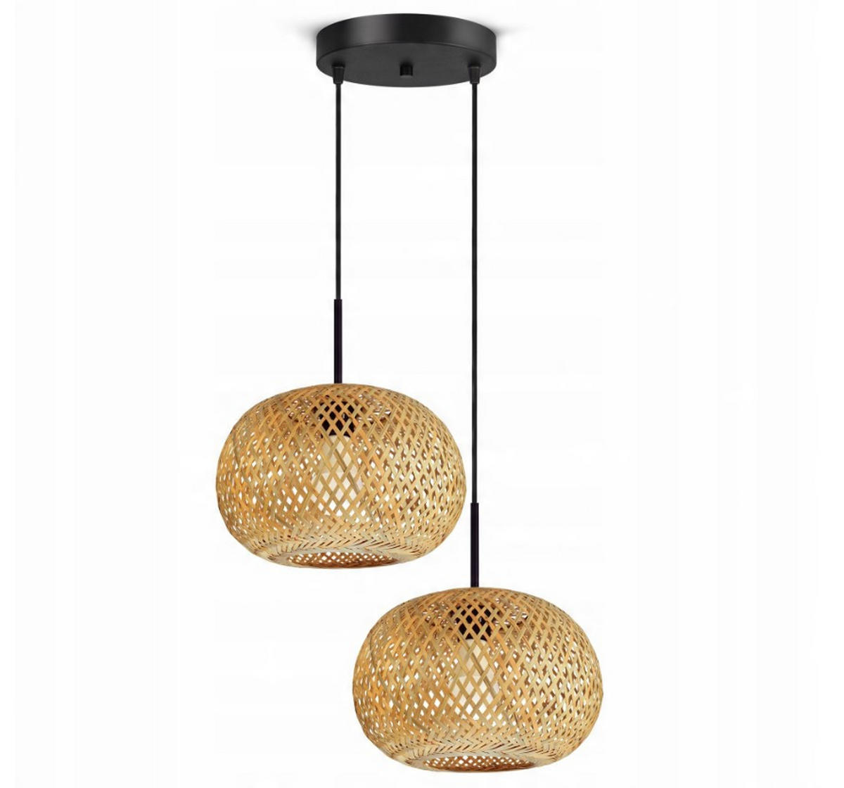PENDELLEUCHTE BOHO - Beige, Holz/Metall (48/48/100cm) - kiki design