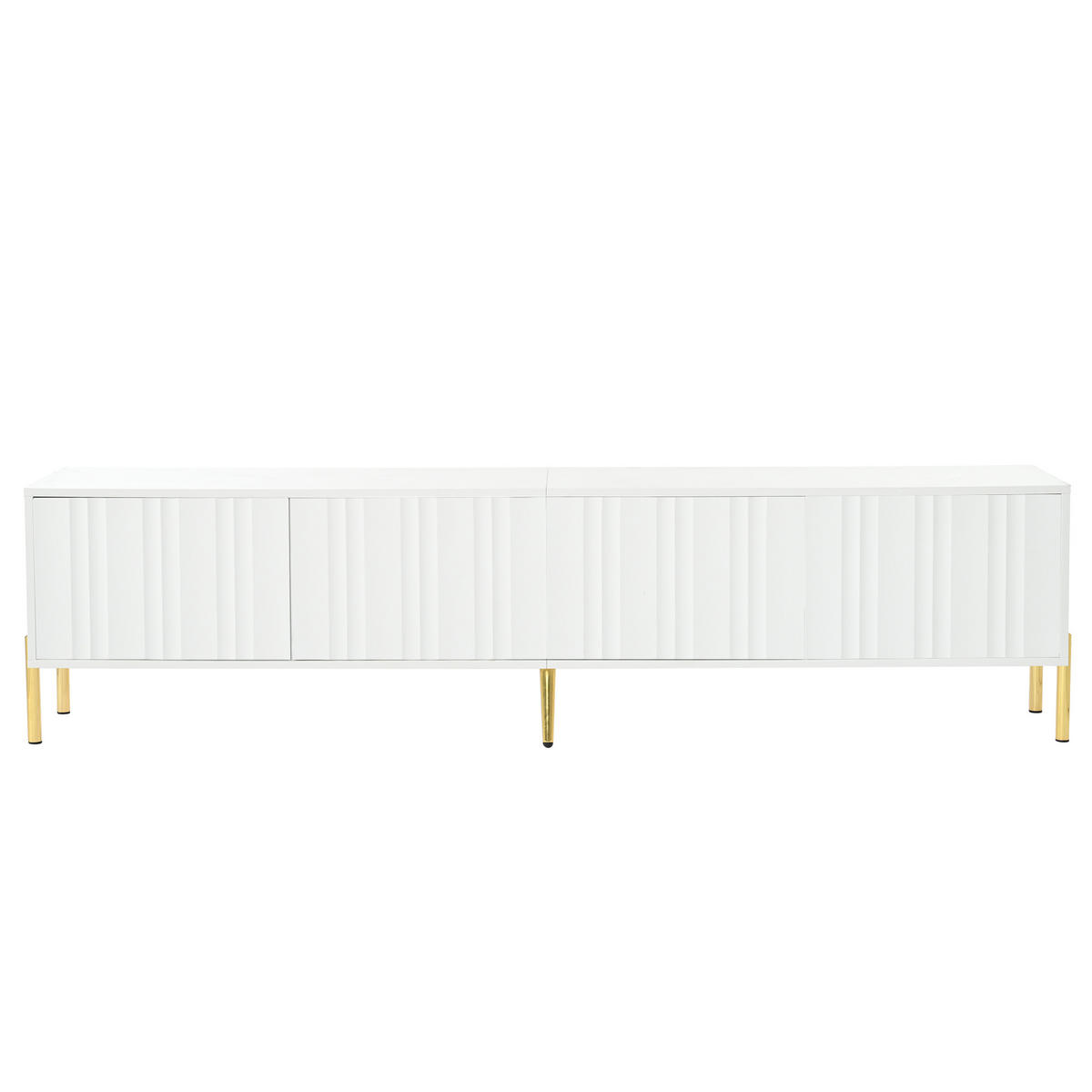 TV-SCHRANK mit 4 Türen 190 x 38 x 48 cm Weiß - Weiß, Holzwerkstoff (38/48/190cm) - Beauniv