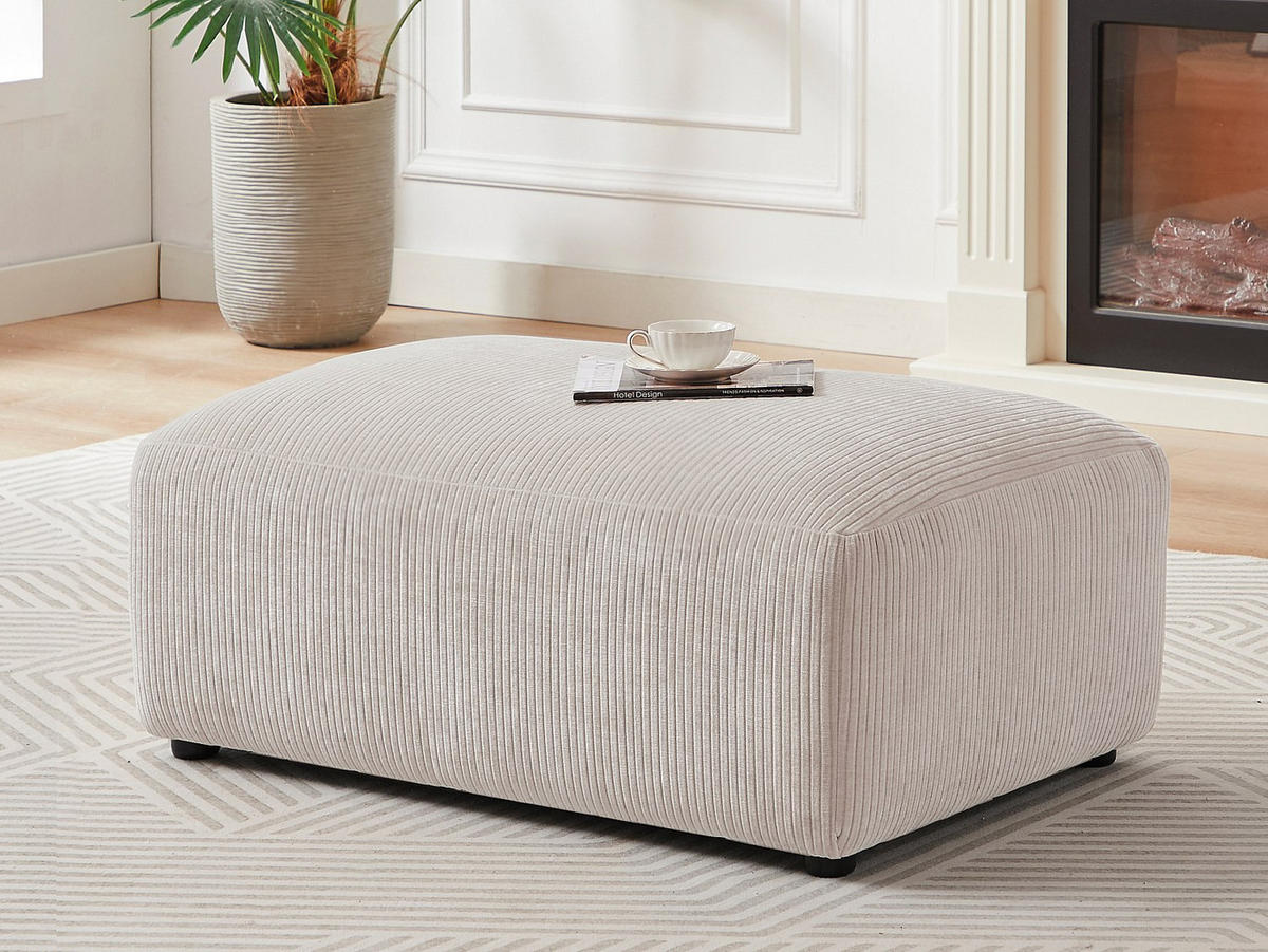 SITZHOCKER - 1 Person - Samt, Stoff - Beige - TIRONO - Beige, Textil (99/46/66cm) - Vente-Unique