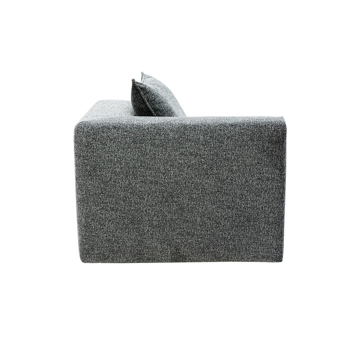 ECKMODUL Sofa Dunkelgrau Meliert Links KERRY - Dunkelgrau, Textil (89.5/64/89.5cm) - Miliboo