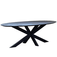 ESSTISCH oval aus Mangoholz 200cm, schwarz - Schwarz, Holz (200/100/78cm) - Giga Meubel