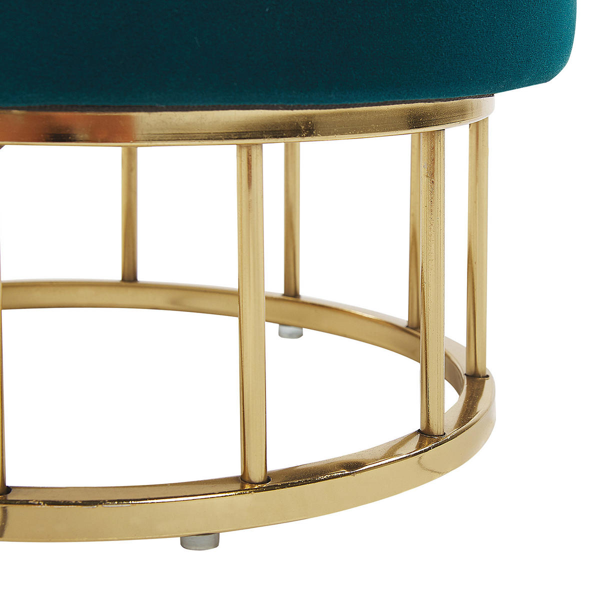 HOCKER Elgin 37/37/42 cm - Blau, Textil (37/42/37cm) - Beliani