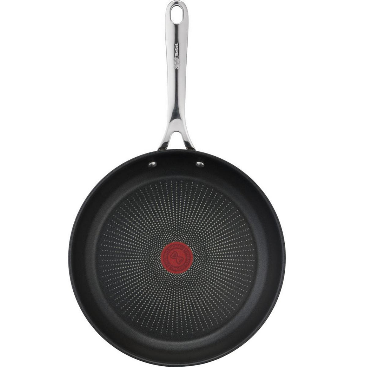 BRATPFANNE Jamie Oliver 28 cm Edelstahl induktionsgeeignet Antihaftversiegelung ofenfest - Silberfarben/Schwarz, Metall (28cm) - Tefal