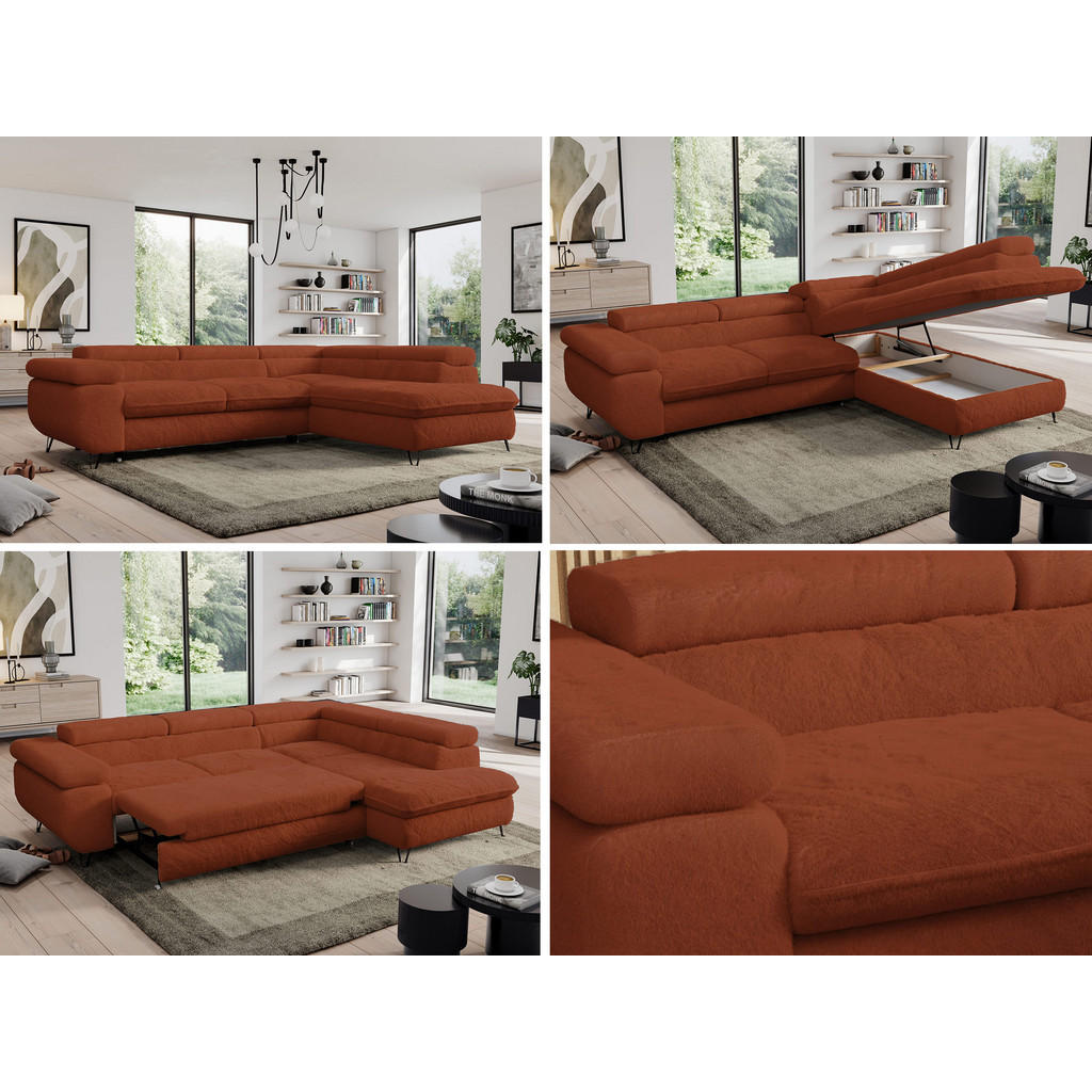 Thumbnail - MKS Ecksofa, Orange, Textil, 3-Sitzer, L-Form, 273x208 cm, Oeko-Tex®, Wohnzimmer, Sofas & Couches, Wohnlandschaften, Eck...