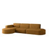 ECKSOFA Designer, Sofa L form MODENA 296cm stoff Poso Senffarbe Links - Gelb, Holz (302/296cm) - Kaiser Möbel