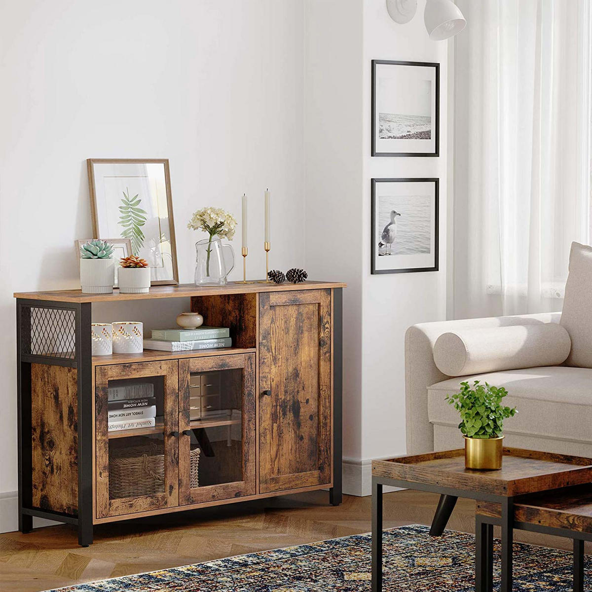 KÜCHENSCHRANK SIDEBOARD - Braun, Holzwerkstoff (33/75/110cm) - Hansiro