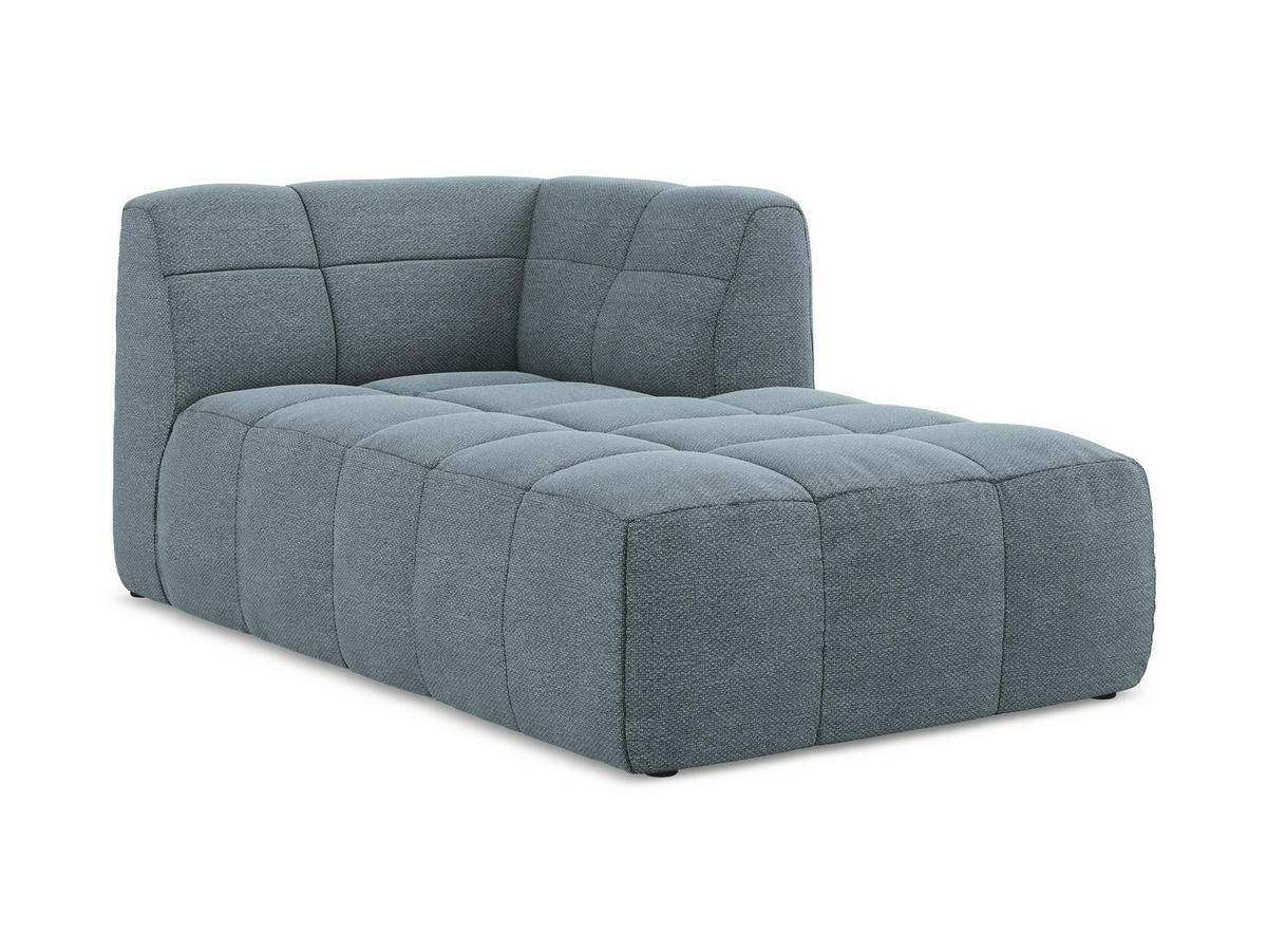 SOFAELEMENT Rechts Bouclé Stoff Blau - Blaugrau/Schwarz, Holzwerkstoff/Kunststoff (101/77/175cm) - Makamii