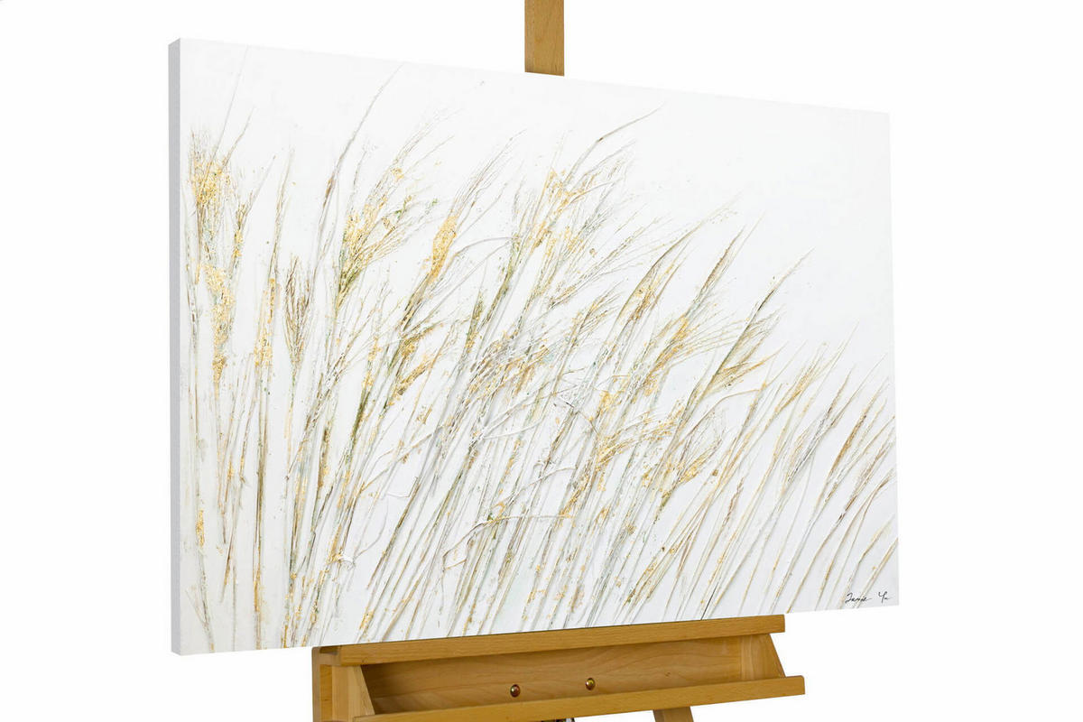 ACRYLBILD HANDGEMALT 100/75 cm - Beige, Holz/Textil (100/75cm) - KUNSTLOFT