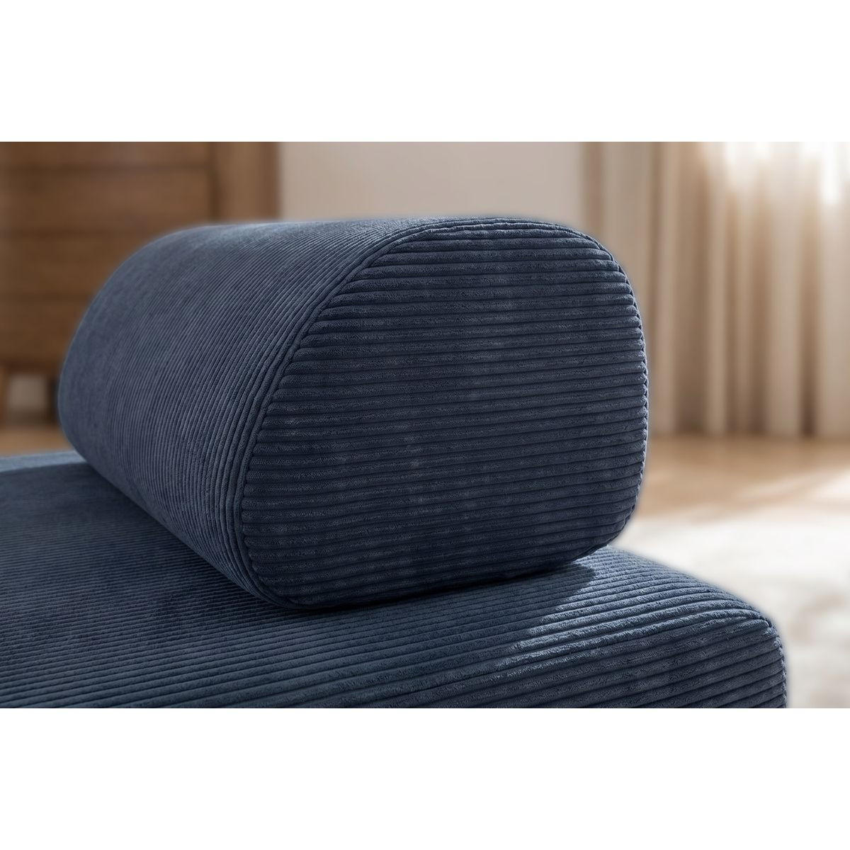 2-3-SITZER-SCHLAFSOFA aus blauem Cord - Blau, Textil (95/70.5/190cm) - Kimo