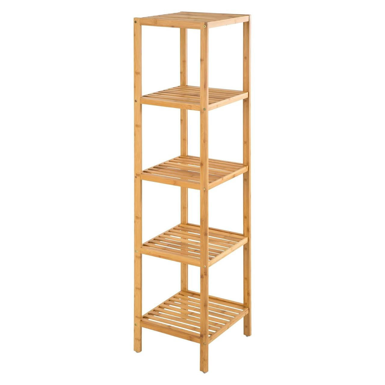 REGAL Bambus Naturfarbe 5 Ablagen 140/34/33 cm - Naturfarben, Holz (34/140/33cm) - Begryf