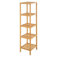 REGAL Bambus Naturfarbe 5 Ablagen 140/34/33 cm - Naturfarben, Holz (34/140/33cm) - Begryf