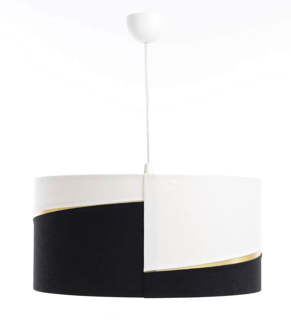 HÄNGELEUCHTE Schwarz 50/25 cm - Schwarz/Weiß, Kunststoff (50/0.4/25cm) - ONZENO