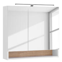 SPIEGELSCHRANK mit Beleuchtung - Weiß, Holzwerkstoff (80/76/22cm) - home24