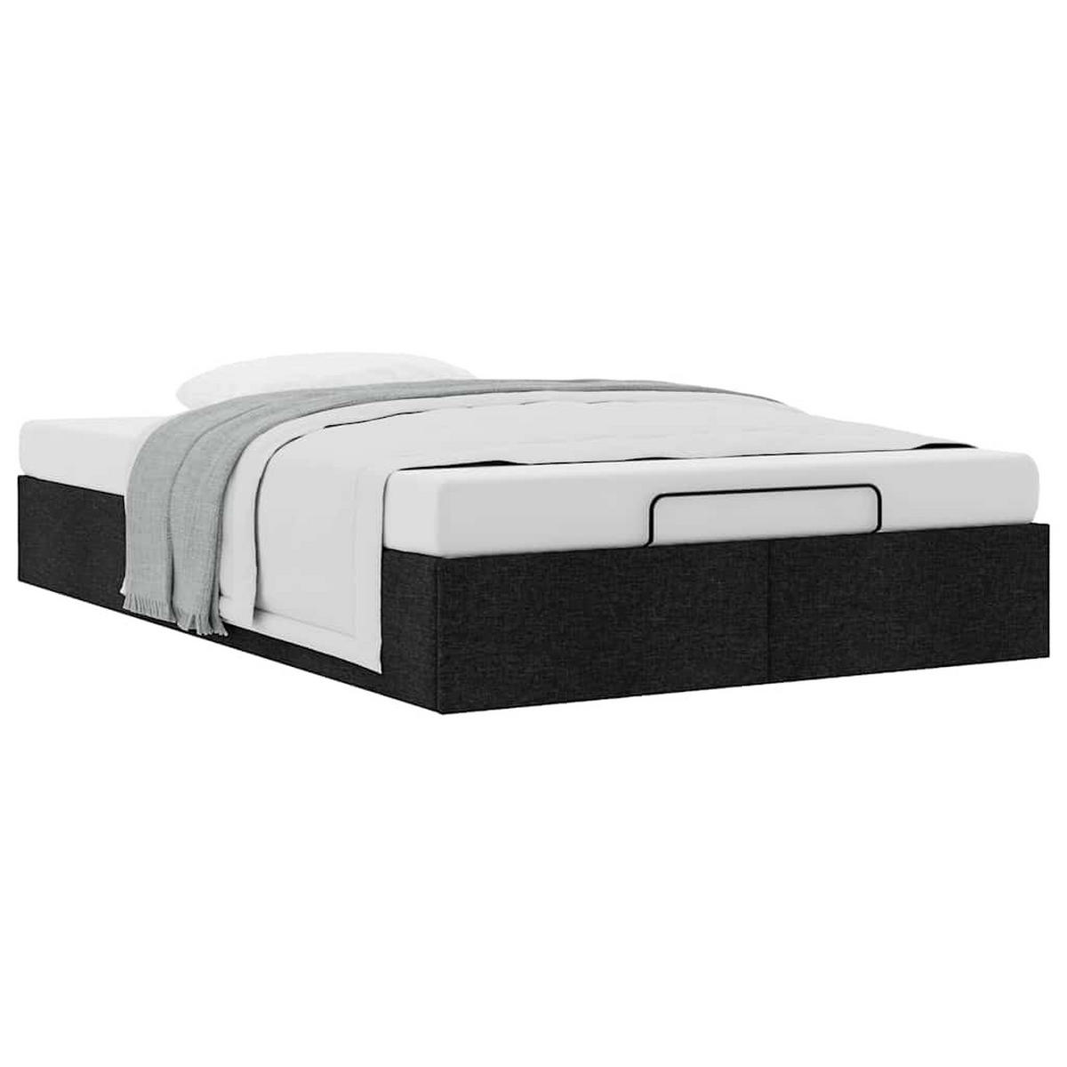 OTTOMAN-BETT Ohne Matratze Schwarz 120/200 Cm Stoff - Schwarz, Holzwerkstoff (120/200cm) - vidaXL