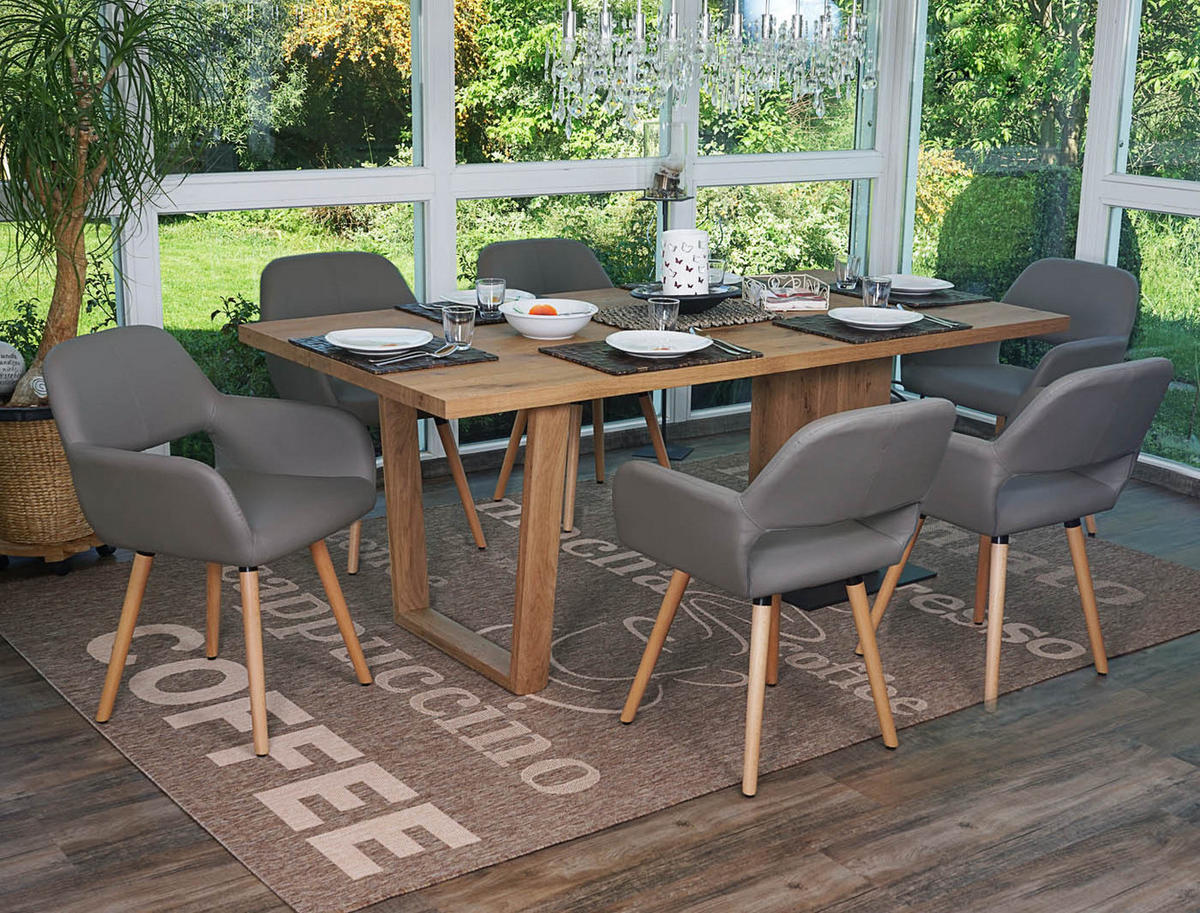 ESSZIMMERSTUHL taupe 6er-Set - Taupe, Textil (56/78/57cm) - MCW