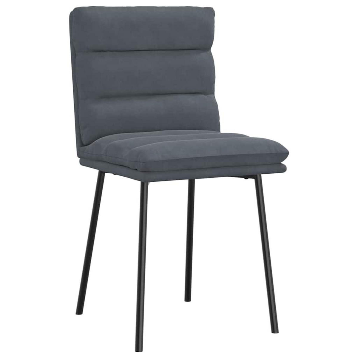 ESSZIMMERSTÜHLE 2 Stk. Dunkelgrau Samt 45*54*83cm - Dunkelgrau, Metall (45/83/54cm) - ZMH