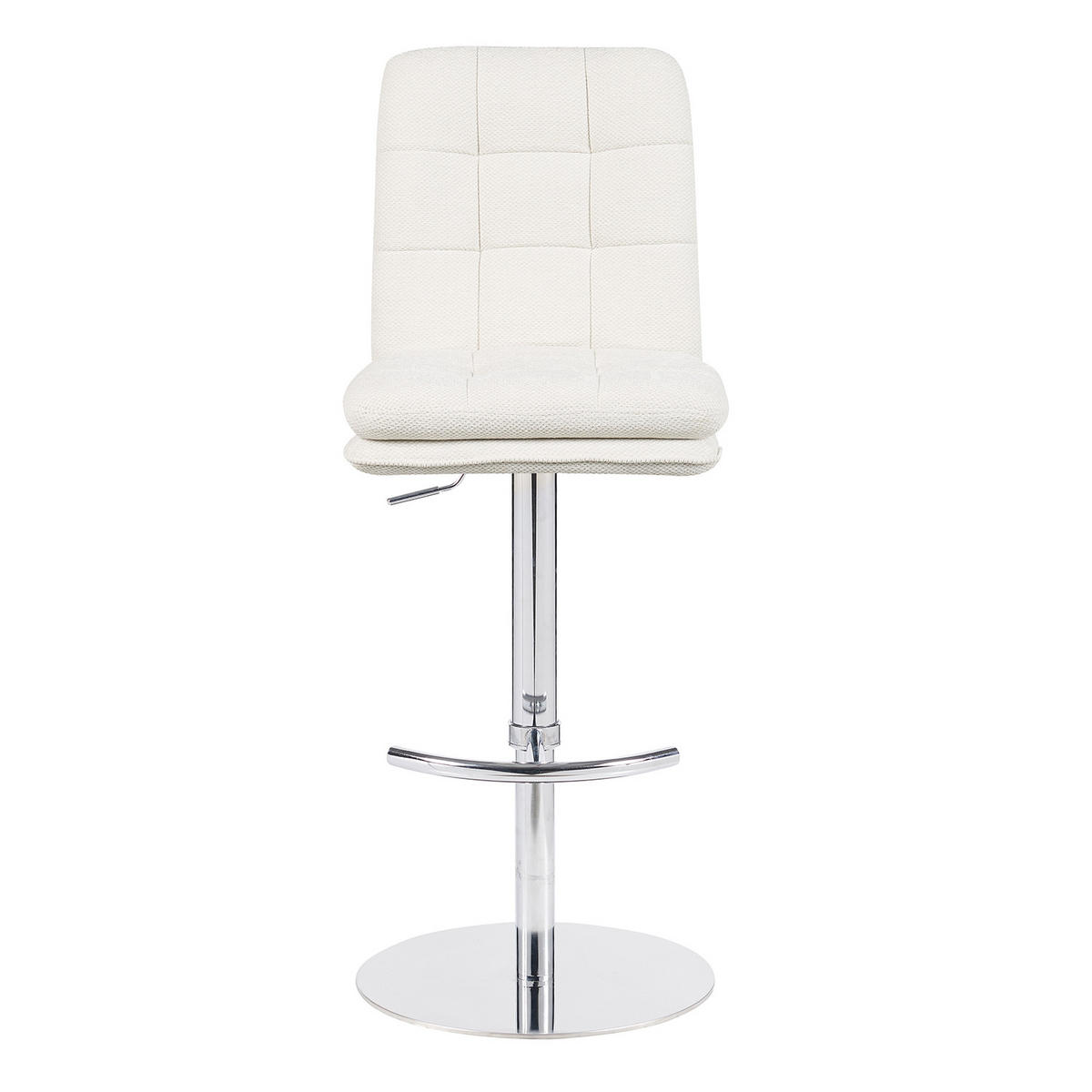 BARHOCKER Juno - Chromfarben/Creme, Textil/Metall (45/98/57cm) - DUBI Möbel