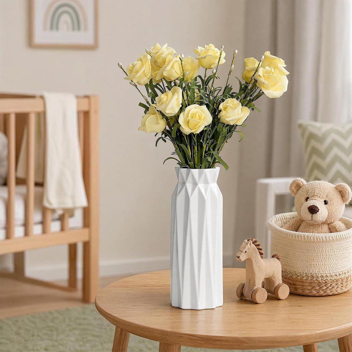 VASE 5,5 x 5,5 x 20,5 cm Keramik - Weiß, Keramik (20.3cm) - LIBRATON