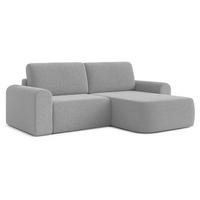 ECKSOFA L Form Otterton Hellgrau 250/180/95 cm Rechts mit Schlaffunktion - Hellgrau/Schwarz, Kunststoff/Textil (250/180cm) - AX Living