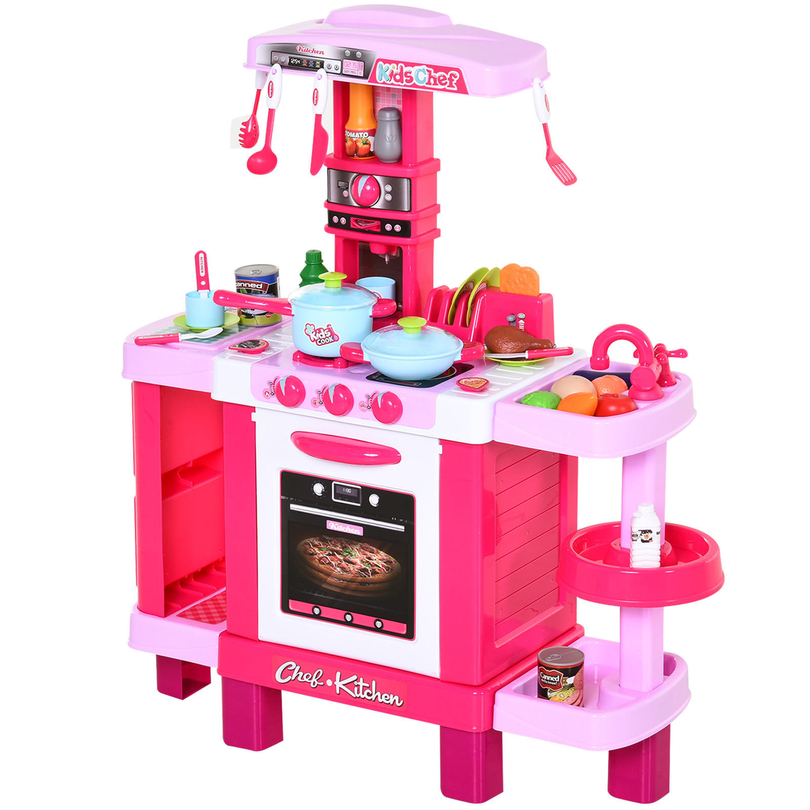 SPIELKÜCHE DE-18720 mit Licht & Sound, 38-teilig Rosa - Pink, Kunststoff (78/29/87cm) - ComfortXL