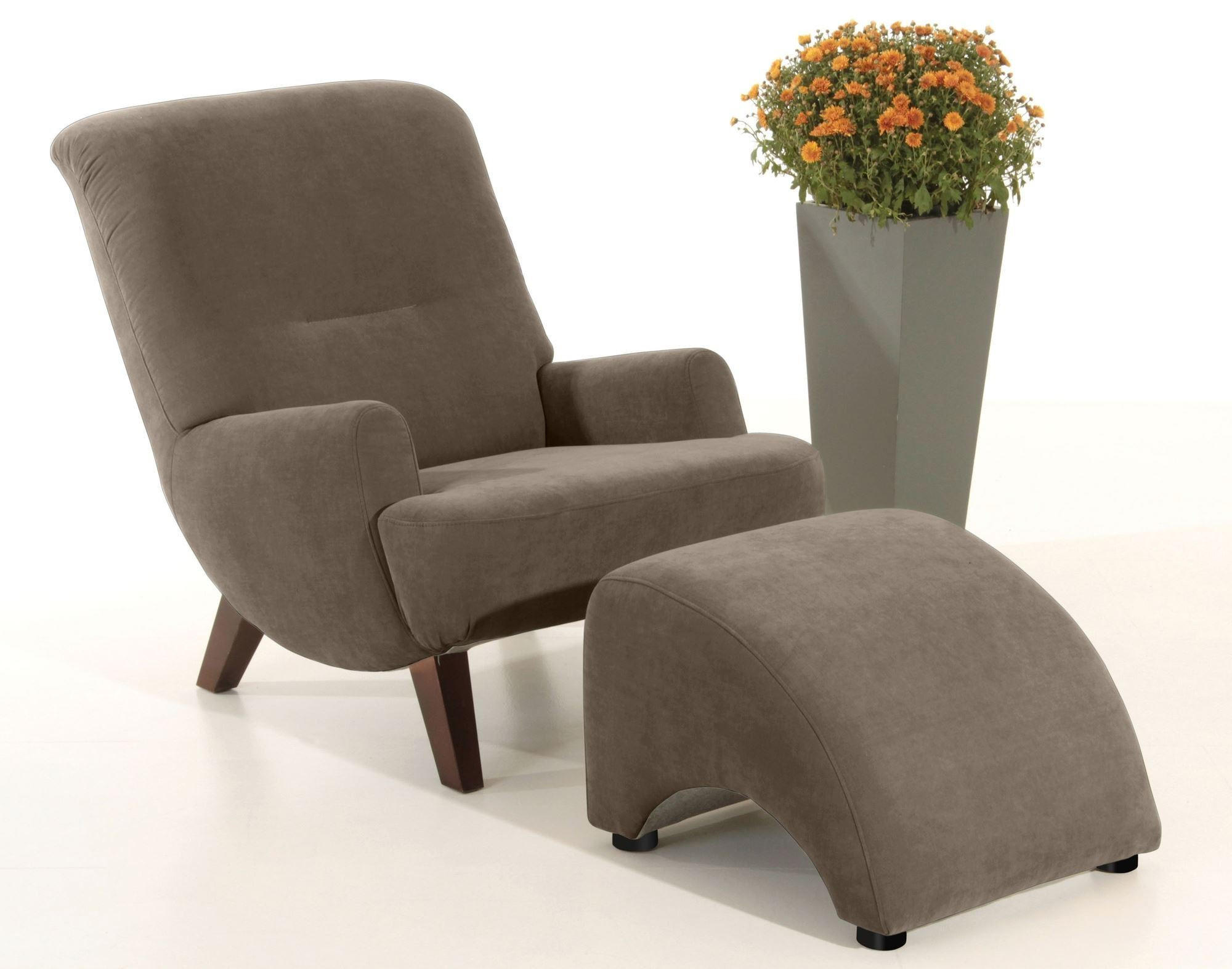 SESSEL Kajsa 71x80x101 Bezug Veloursstoff Buche nussbaum/sahara - Nussbaumfarben/Sahara, Kunststoff (101/80/71cm) - 58aufmkessel