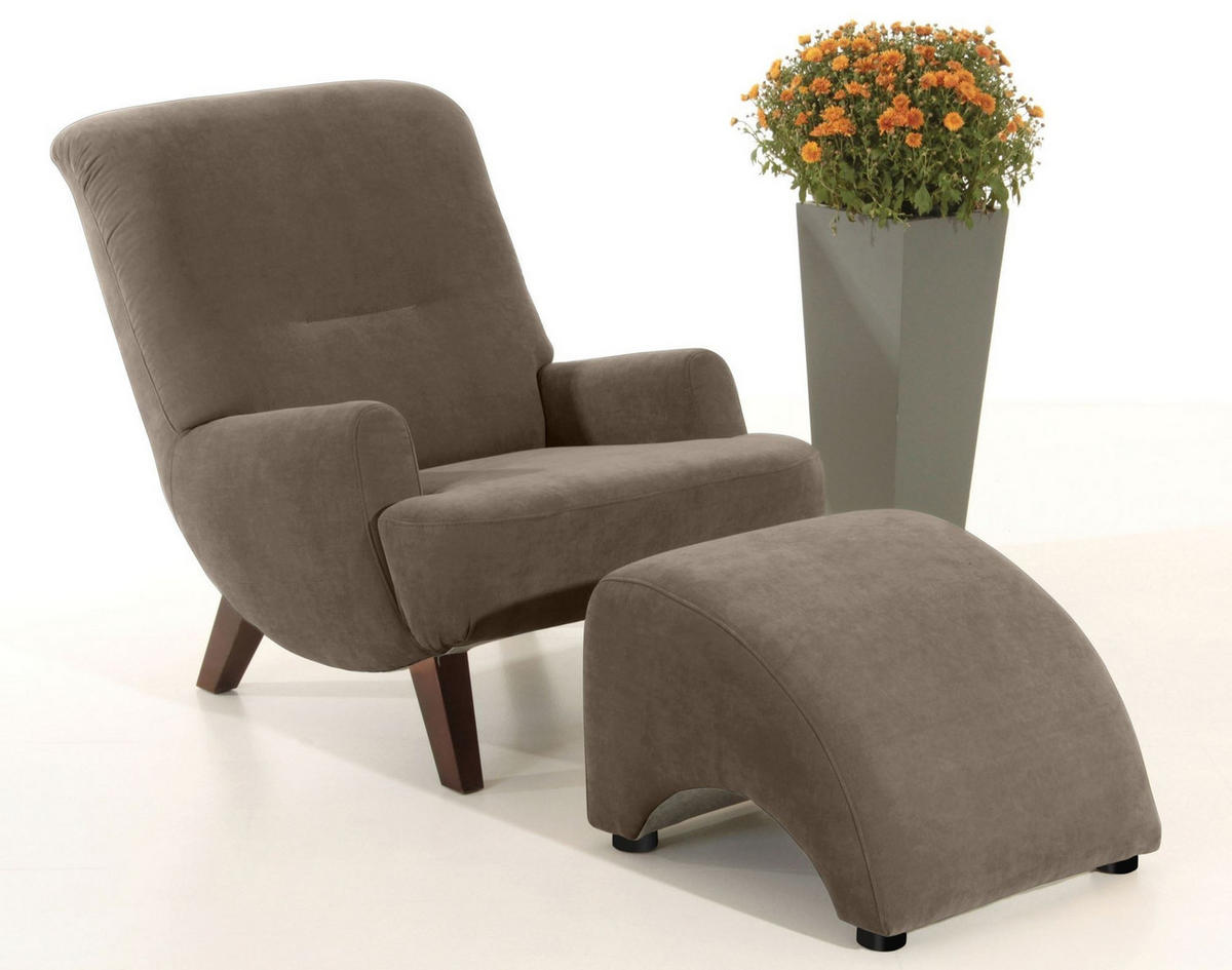 SESSEL Kajsa 71x80x101 Bezug Veloursstoff Buche nussbaum/sahara - Nussbaumfarben/Sahara, Kunststoff (101/80/71cm) - 58aufmkessel