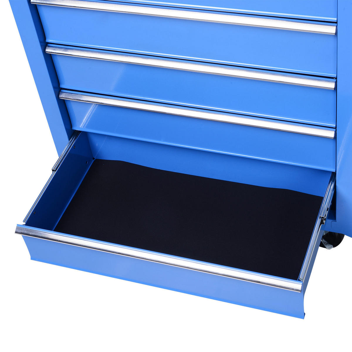 WERKZEUGWAGEN FAHRBAR mit 5 Schubladen und Feststellbremsen, Blau - Blau, Metall (33/77/67.5cm) - Novahome