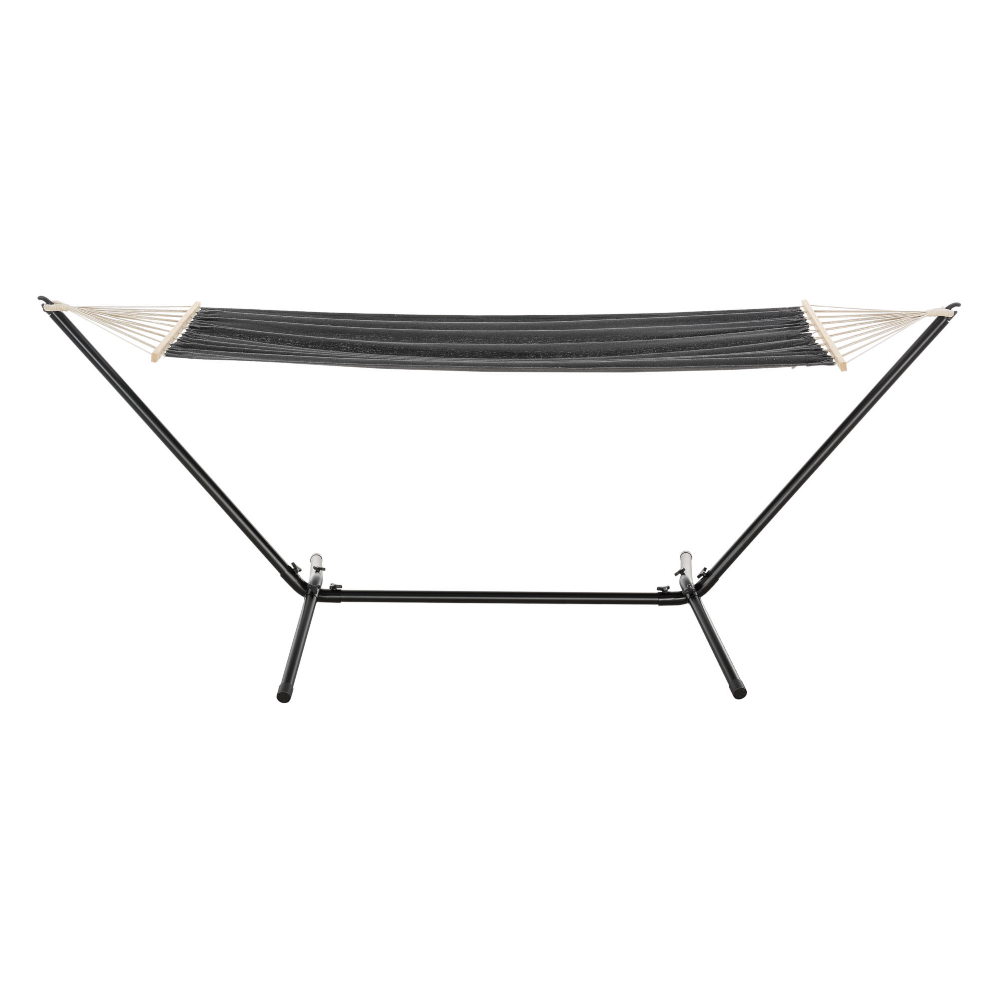HÄNGEMATTE Surte - Dunkelgrau/Schwarz, Textil/Metall (300/105/100cm) - [en.casa]