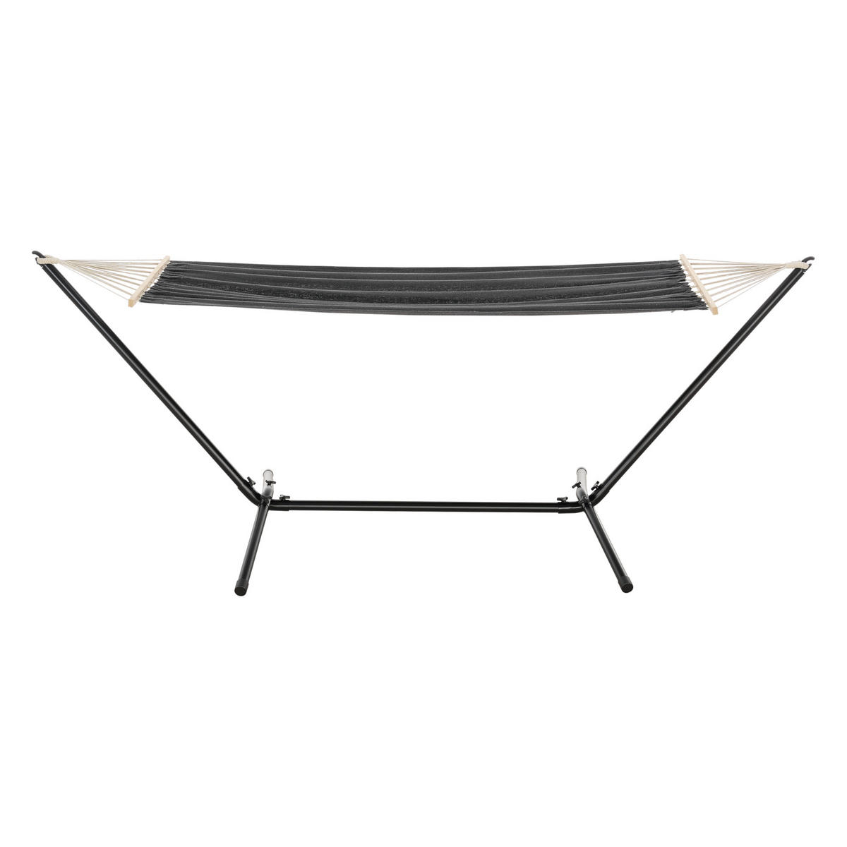 HÄNGEMATTE Surte - Dunkelgrau/Schwarz, Textil/Metall (300/105/100cm) - [en.casa]