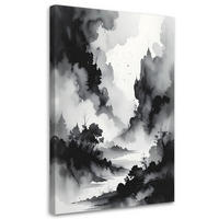 LEINWANDBILD Abstraktion 80x120cm - Schwarz, Textil (80/120cm) - Feeby