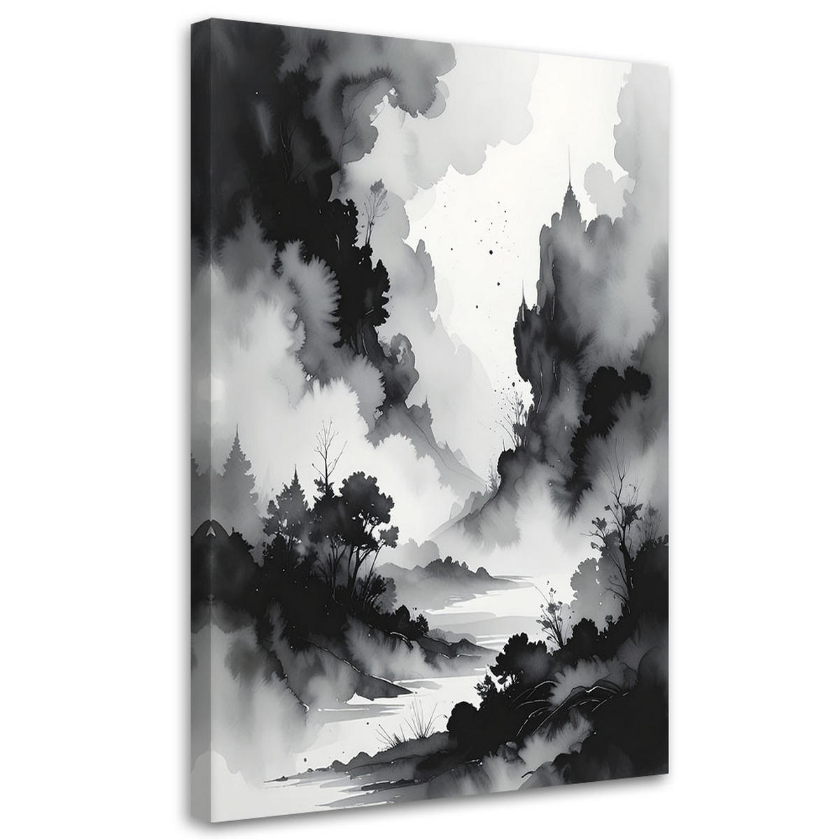 LEINWANDBILD Abstraktion 80x120cm - Schwarz, Textil (80/120cm) - Feeby