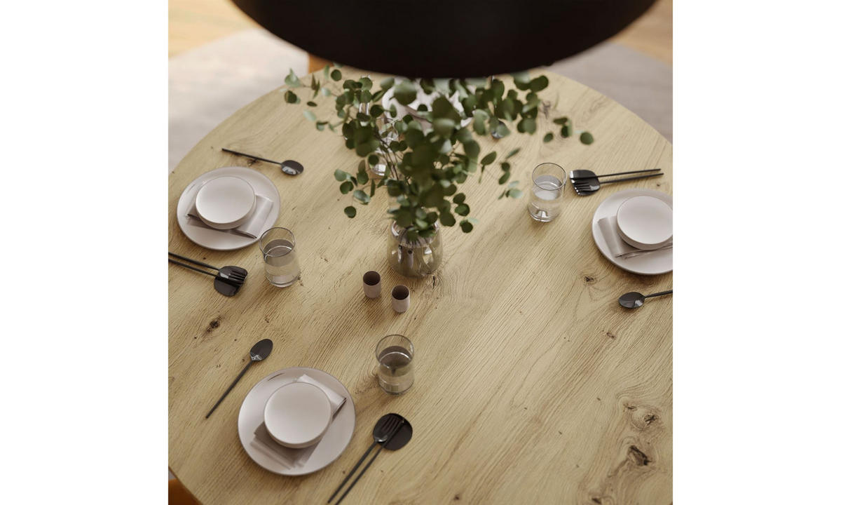 ESSTISCH VOLTA LOFT 100/100/72,5 cm Tischplatte: Artisan Eiche; Gestell: Schwarz - Schwarz/Eiche Artisan, Holzwerkstoff/Metall (100/100/72.5cm) - Lookway