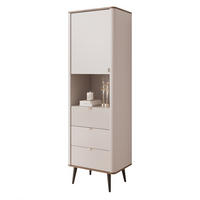 BÜCHERREGAL NAVANI 60/40/191 cm, Kaschmir / Nussbaum - Goldfarben/Nussbaumfarben, Holzwerkstoff/Metall (60/191/40cm) - Idohome