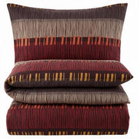 BIBER-BETTWÄSCHE 135x200 - Kuschelig warmer Flanell Bettbezug aus 100% Baumwolle für Herbst & Winter - Boho Muster Rot - Bordeaux, Textil (135/200cm) - Carpe Sonno