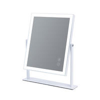 SCHMINKSPIEGEL mit LED Lichtleiste und Bluetooth Weiß 25/30 cm - Weiß, Metall (25/30/3cm) - VANITII