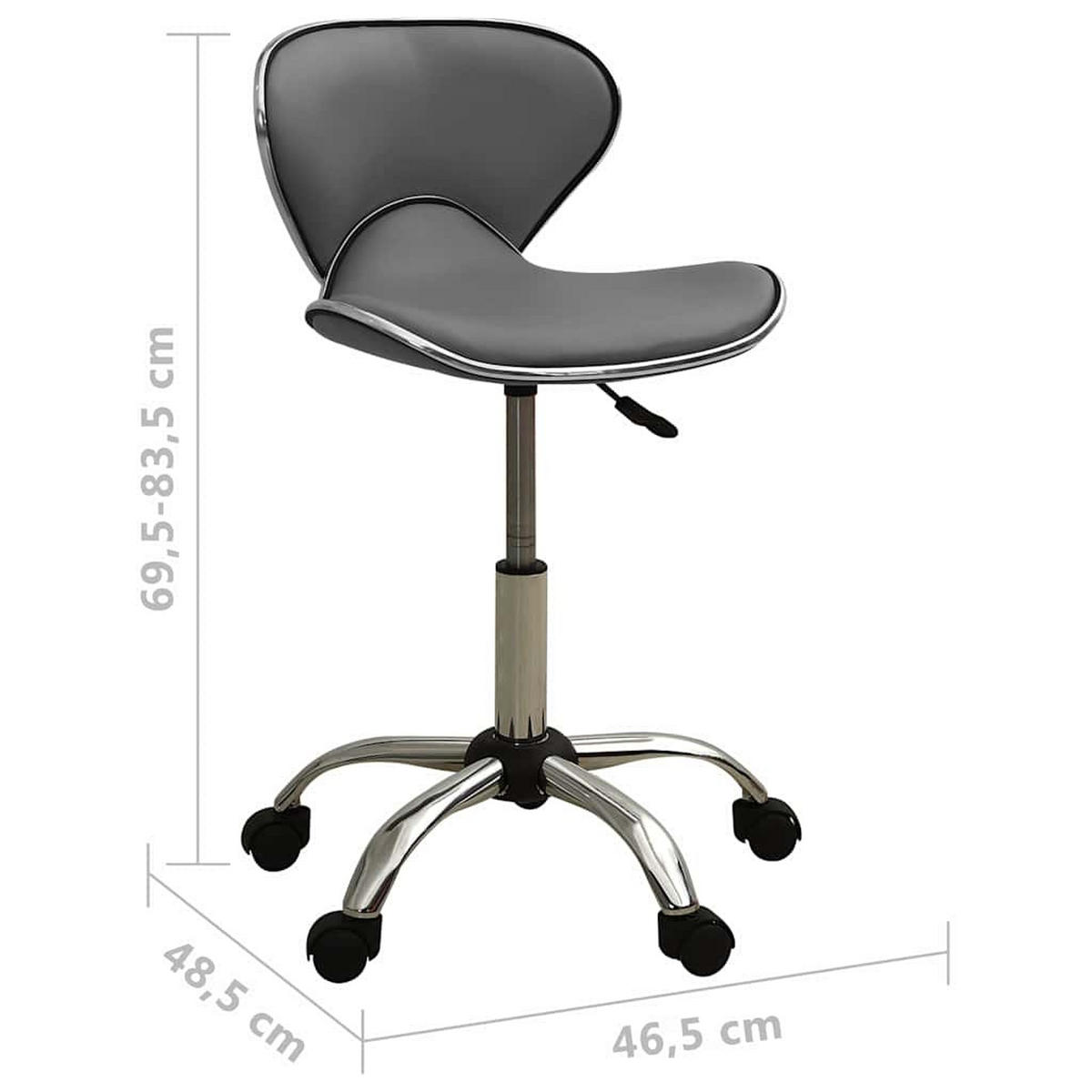 BÜROSTÜHLE Liegen Armlehnen 46.5/48.5/83.5 cm Grau Kunstler - Grau, Leder (48.5/83.5/46.5cm) - vidaXL