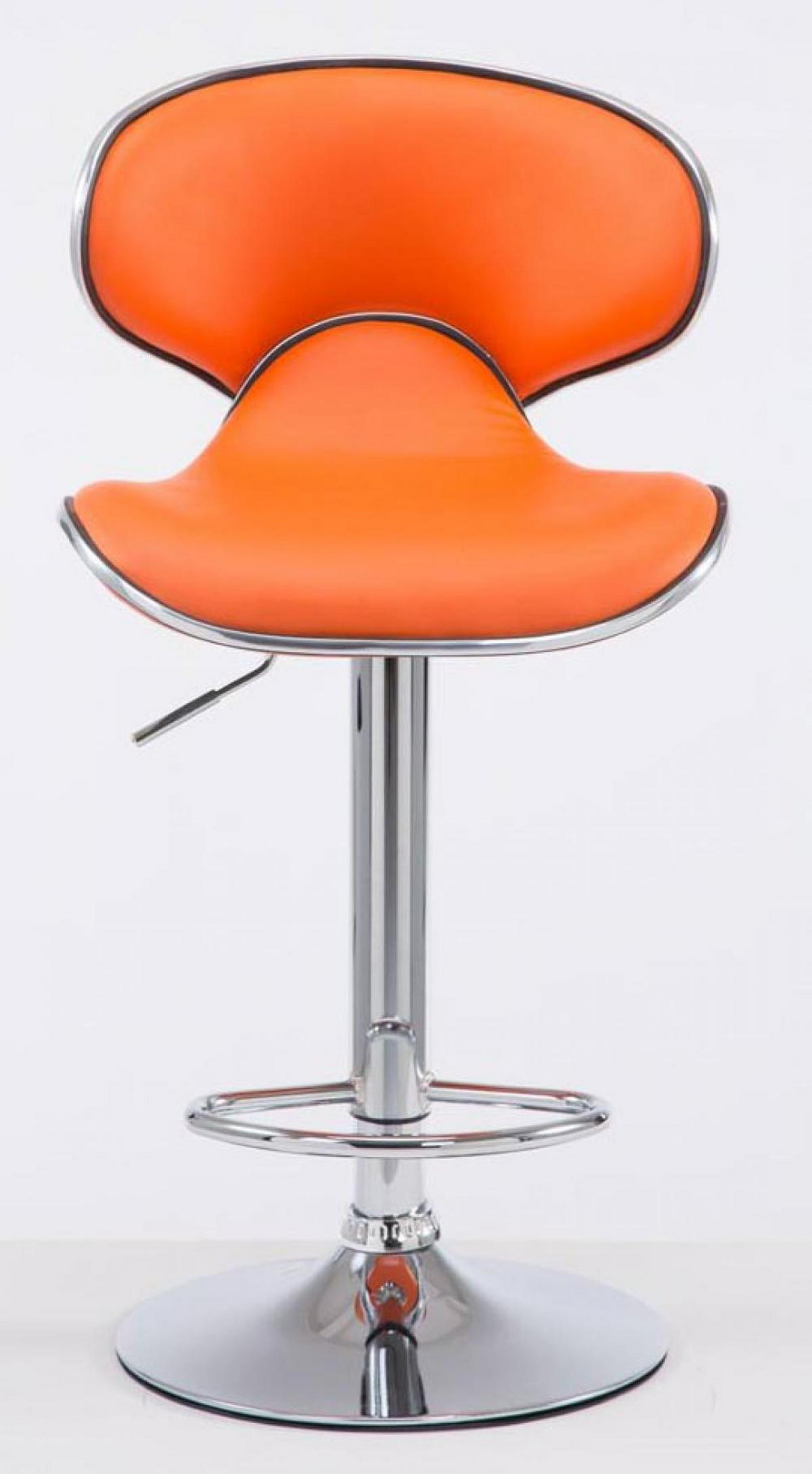 BARHOCKER 2er Set Lederlook orange - Chromfarben/Orange, Textil/Metall (46/88/49cm) - CLP