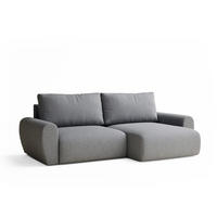 ECKSOFA MIT SCHLAFFUNKTION Numba Grau Webstoff - Schwarz/Grau, Holz/Holzwerkstoff (253/153cm) - Maison de Reve